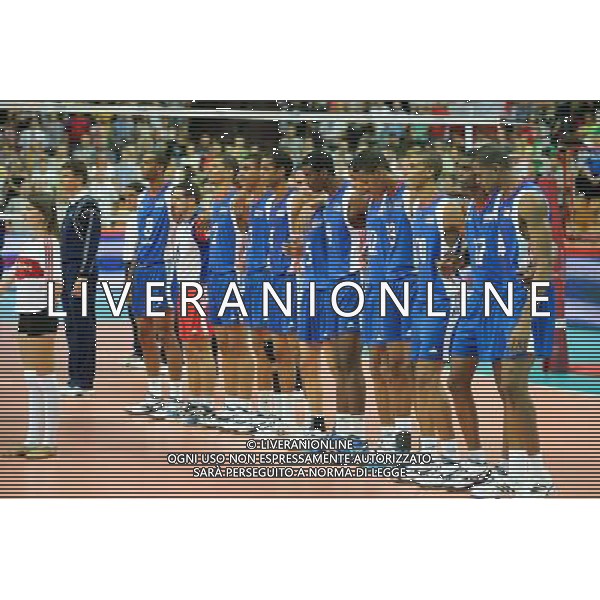 07.09.2014 - Katowice , Spodek , siatkowka , Mistrzostwa Swiata 2014 , grupa B Brazylia (zolte) - Kuba (niebieskie) , FIVB Men\'s World Championship , pool B Brazil (yellow) - Cuba (blue) N/Z Kuba Fot. Karol Bartnik / MPAimages.com / NEWSPIX.PL --- Newspix.pl