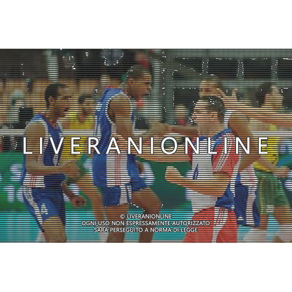 07.09.2014 - Katowice , Spodek , siatkowka , Mistrzostwa Swiata 2014 , grupa B Brazylia (zolte) - Kuba (niebieskie) , FIVB Men\'s World Championship , pool B Brazil (yellow) - Cuba (blue) N/Z Keibel Gutierrez Torna Fot. Karol Bartnik / MPAimages.com / NEWSPIX.PL --- Newspix.pl
