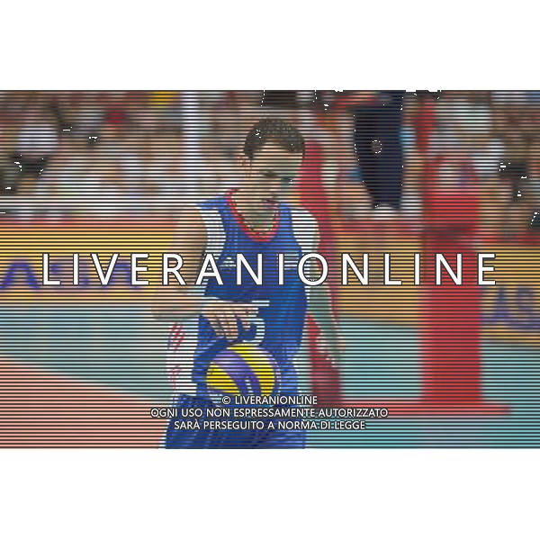 07.09.2014 - Katowice , Spodek , siatkowka , Mistrzostwa Swiata 2014 , grupa B Brazylia (zolte) - Kuba (niebieskie) , FIVB Men\'s World Championship , pool B Brazil (yellow) - Cuba (blue) N/Z Leandro Macias Infante Fot. Karol Bartnik / MPAimages.com / NEWSPIX.PL --- Newspix.pl