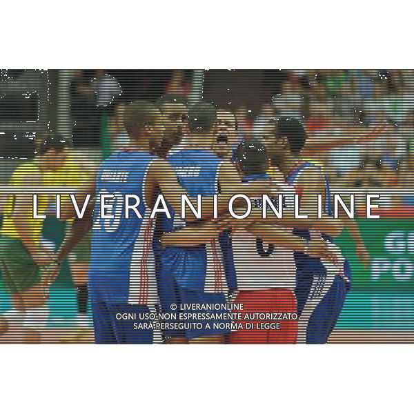 07.09.2014 - Katowice , Spodek , siatkowka , Mistrzostwa Swiata 2014 , grupa B Brazylia (zolte) - Kuba (niebieskie) , FIVB Men\'s World Championship , pool B Brazil (yellow) - Cuba (blue) N/Z Kuba Fot. Karol Bartnik / MPAimages.com / NEWSPIX.PL --- Newspix.pl