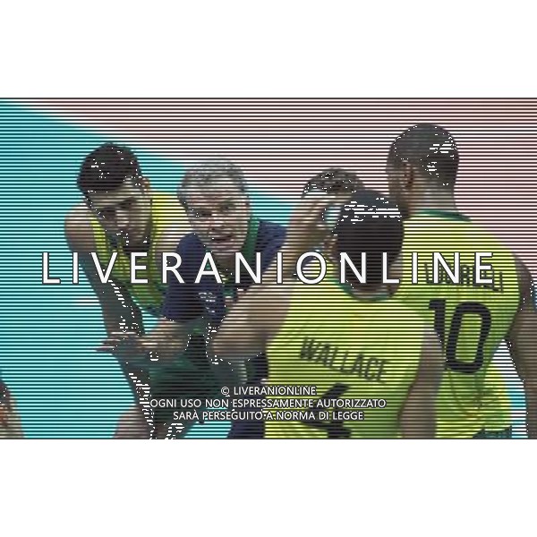07.09.2014 - Katowice , Mistrzostwa Swiata . POLAND, FIVB Volleyball Men\'s World Championship 2014 . Brazylia (zolto-zielone) - Kuba (niebieskie) n/z. Bernardo Rezende trener Brazyli . Fot. Tomasz Wantula / EDYTOR.net / NEWSPIX.PL --- Newspix.pl