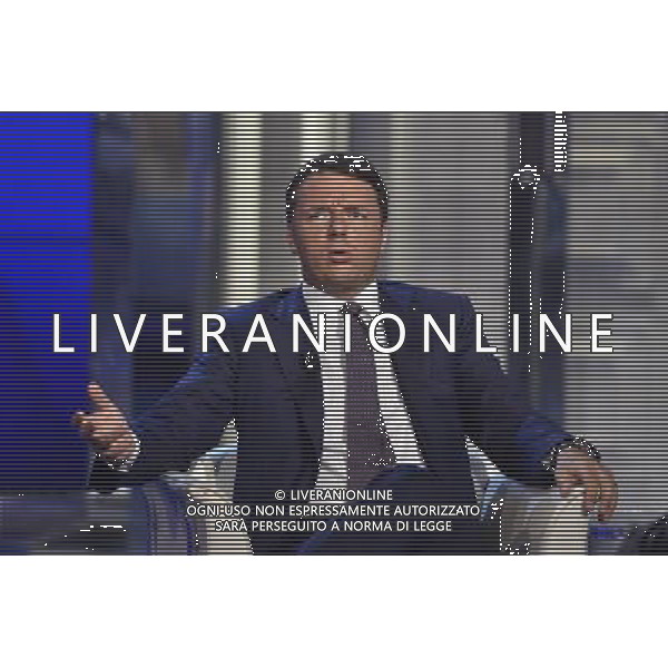 Trasmissione televisiva \'Porta a Porta\' - Roma 09 settembre 2014 nella foto Matteo Renzi ©Corradetti/Agenzia Aldo Liverani sas