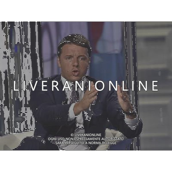 Trasmissione televisiva \'Porta a Porta\' - Roma 09 settembre 2014 nella foto Matteo Renzi ©Corradetti/Agenzia Aldo Liverani sas