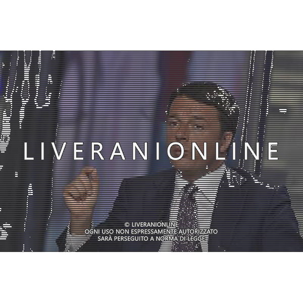 Trasmissione televisiva \'Porta a Porta\' - Roma 09 settembre 2014 nella foto Matteo Renzi ©Corradetti/Agenzia Aldo Liverani sas