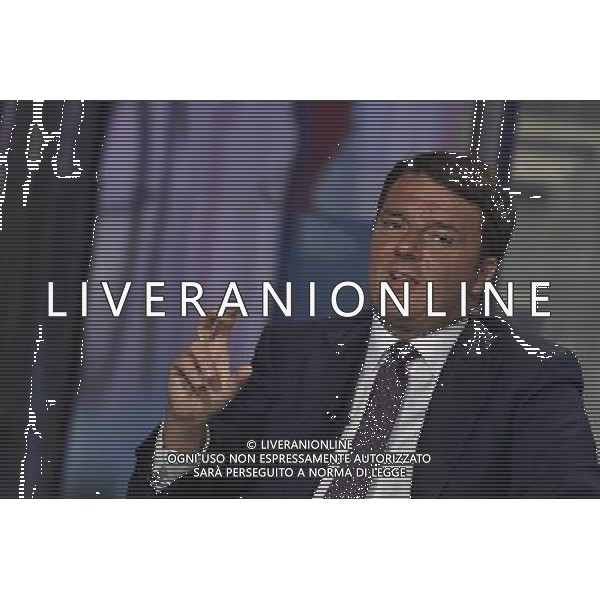 Trasmissione televisiva \'Porta a Porta\' - Roma 09 settembre 2014 nella foto Matteo Renzi ©Corradetti/Agenzia Aldo Liverani sas