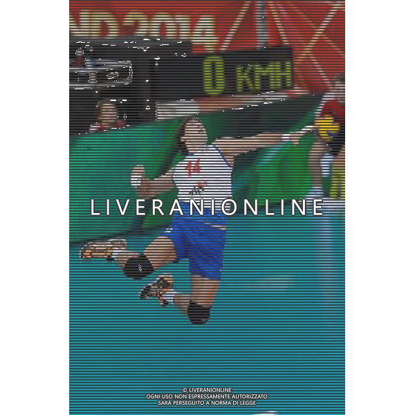 10.09.2014 - Lodz , Atlas Arena , siatkowka , Mistrzostwa Swiata 2014 , grupa E Serbia (biale) - Wlochy (niebieskie) , FIVB Men\'s World Championship , pool A Serbia (white) - Italy (blue) N/Z Aleksandar Atanasijevic Fot. Mariusz Palczynski / MPAimages.com / NEWSPIX.PL --- Newspix.pl AG ALDO LIVERANI SAS ONLY ITALY *** Local Caption *** www.newspix.pl mail us: info@newspix.pl call us: 0048 022 23 22 222 --- Polish Picture Agency by Ringier Axel Springer Poland