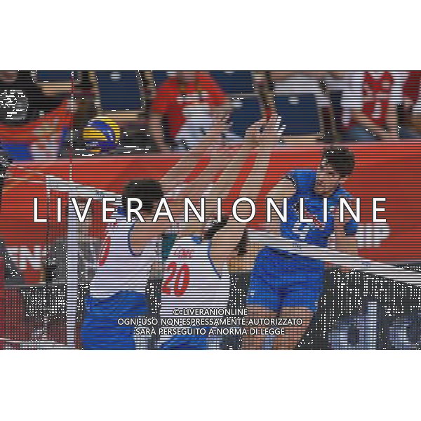 10.09.2014 - Lodz , Atlas Arena , siatkowka , Mistrzostwa Swiata 2014 , grupa E Serbia (biale) - Wlochy (niebieskie) , FIVB Men\'s World Championship , pool A Serbia (white) - Italy (blue) N/Z Milos Nikic , Srecko Lisinac , Luca Vettori Fot. Mariusz Palczynski / MPAimages.com / NEWSPIX.PL --- Newspix.pl AG ALDO LIVERANI SAS ONLY ITALY *** Local Caption *** www.newspix.pl mail us: info@newspix.pl call us: 0048 022 23 22 222 --- Polish Picture Agency by Ringier Axel Springer Poland
