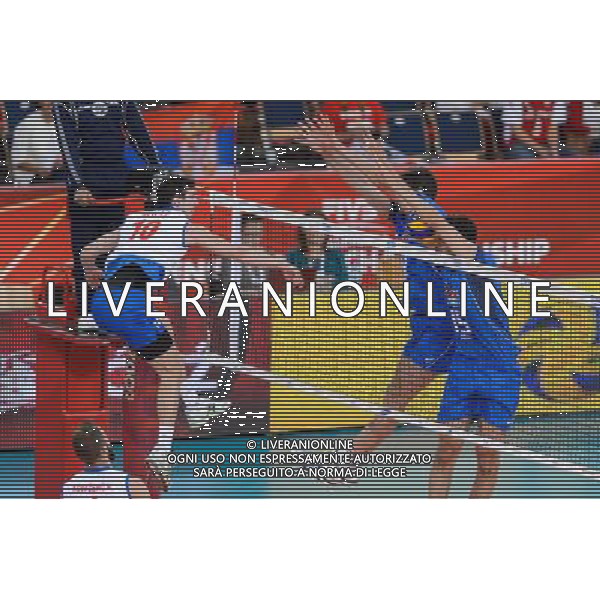 10.09.2014 - Lodz , Atlas Arena , siatkowka , Mistrzostwa Swiata 2014 , grupa E Serbia (biale) - Wlochy (niebieskie) , FIVB Men\'s World Championship , pool A Serbia (white) - Italy (blue) N/Z Milos Nikic , Luca Vettori , Emanuele Birarelli Fot. Mariusz Palczynski / MPAimages.com / NEWSPIX.PL --- Newspix.pl AG ALDO LIVERANI SAS ONLY ITALY *** Local Caption *** www.newspix.pl mail us: info@newspix.pl call us: 0048 022 23 22 222 --- Polish Picture Agency by Ringier Axel Springer Poland
