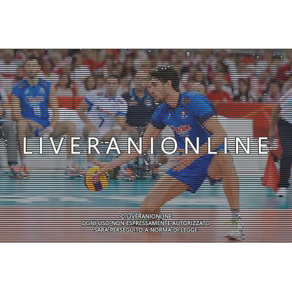 10.09.2014 - Lodz , Atlas Arena , siatkowka , Mistrzostwa Swiata 2014 , grupa E Serbia (biale) - Wlochy (niebieskie) , FIVB Men\'s World Championship , pool A Serbia (white) - Italy (blue) N/Z Luca Vettori Fot. Mariusz Palczynski / MPAimages.com / NEWSPIX.PL --- Newspix.pl AG ALDO LIVERANI SAS ONLY ITALY *** Local Caption *** www.newspix.pl mail us: info@newspix.pl call us: 0048 022 23 22 222 --- Polish Picture Agency by Ringier Axel Springer Poland