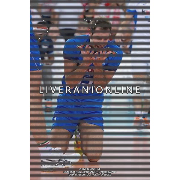 10.09.2014 - Lodz , Atlas Arena , siatkowka , Mistrzostwa Swiata 2014 , grupa E Serbia (biale) - Wlochy (niebieskie) , FIVB Men\'s World Championship , pool A Serbia (white) - Italy (blue) N/Z Simone Parodi Fot. Mariusz Palczynski / MPAimages.com / NEWSPIX.PL --- Newspix.pl AG ALDO LIVERANI SAS ONLY ITALY *** Local Caption *** www.newspix.pl mail us: info@newspix.pl call us: 0048 022 23 22 222 --- Polish Picture Agency by Ringier Axel Springer Poland