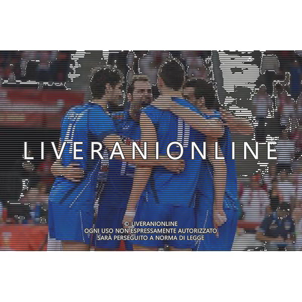 10.09.2014 - Lodz , Atlas Arena , siatkowka , Mistrzostwa Swiata 2014 , grupa E Serbia (biale) - Wlochy (niebieskie) , FIVB Men\'s World Championship , pool A Serbia (white) - Italy (blue) N/Z Reprezentacja Wloch Fot. Mariusz Palczynski / MPAimages.com / NEWSPIX.PL --- Newspix.pl AG ALDO LIVERANI SAS ONLY ITALY *** Local Caption *** www.newspix.pl mail us: info@newspix.pl call us: 0048 022 23 22 222 --- Polish Picture Agency by Ringier Axel Springer Poland