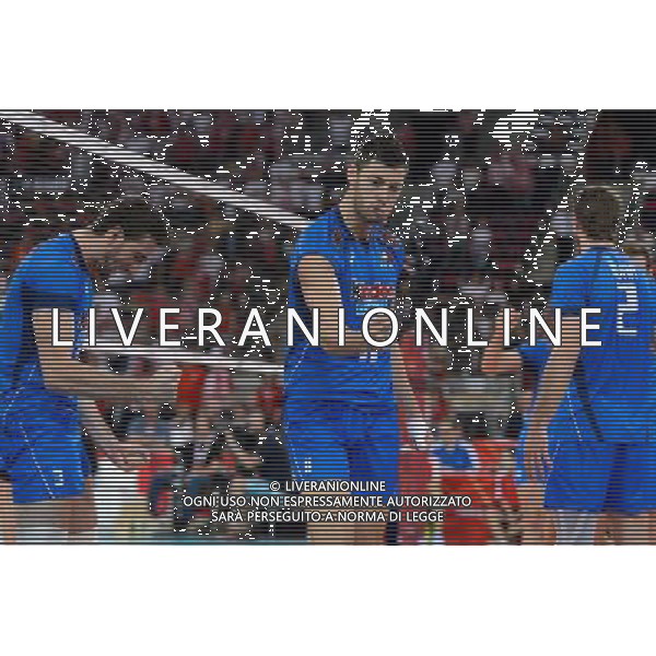 10.09.2014 - Lodz , Atlas Arena , siatkowka , Mistrzostwa Swiata 2014 , grupa E Serbia (biale) - Wlochy (niebieskie) , FIVB Men\'s World Championship , pool A Serbia (white) - Italy (blue) N/Z Simone Parodi , Simone Buti Fot. Mariusz Palczynski / MPAimages.com / NEWSPIX.PL --- Newspix.pl AG ALDO LIVERANI SAS ONLY ITALY *** Local Caption *** www.newspix.pl mail us: info@newspix.pl call us: 0048 022 23 22 222 --- Polish Picture Agency by Ringier Axel Springer Poland