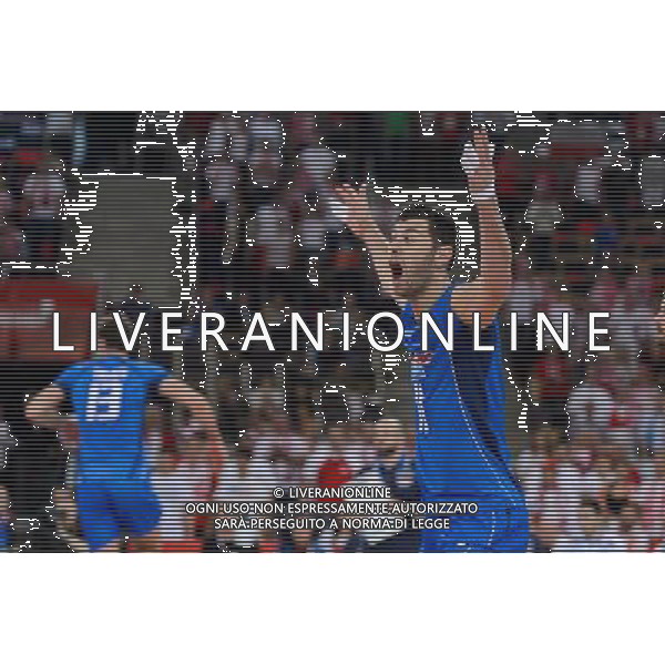 10.09.2014 - Lodz , Atlas Arena , siatkowka , Mistrzostwa Swiata 2014 , grupa E Serbia (biale) - Wlochy (niebieskie) , FIVB Men\'s World Championship , pool A Serbia (white) - Italy (blue) N/Z Simone Buti Fot. Mariusz Palczynski / MPAimages.com / NEWSPIX.PL --- Newspix.pl AG ALDO LIVERANI SAS ONLY ITALY *** Local Caption *** www.newspix.pl mail us: info@newspix.pl call us: 0048 022 23 22 222 --- Polish Picture Agency by Ringier Axel Springer Poland