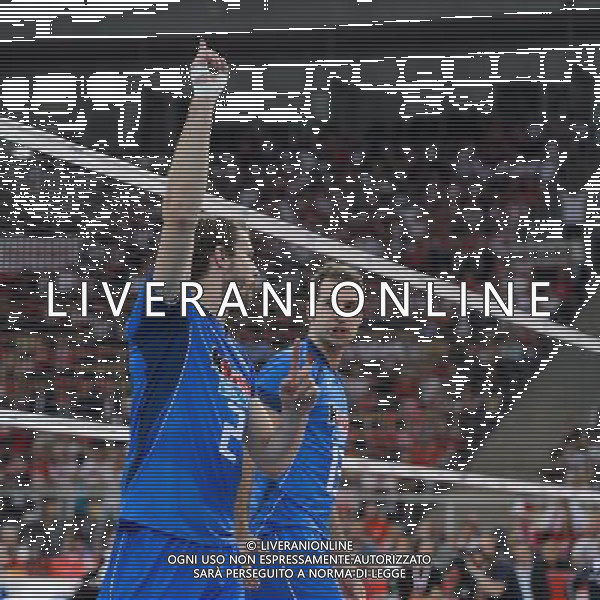 10.09.2014 - Lodz , Atlas Arena , siatkowka , Mistrzostwa Swiata 2014 , grupa E Serbia (biale) - Wlochy (niebieskie) , FIVB Men\'s World Championship , pool A Serbia (white) - Italy (blue) N/Z Jiri Kovar , Dragan Travica Fot. Mariusz Palczynski / MPAimages.com / NEWSPIX.PL --- Newspix.pl AG ALDO LIVERANI SAS ONLY ITALY *** Local Caption *** www.newspix.pl mail us: info@newspix.pl call us: 0048 022 23 22 222 --- Polish Picture Agency by Ringier Axel Springer Poland