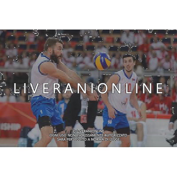 10.09.2014 - Lodz , Atlas Arena , siatkowka , Mistrzostwa Swiata 2014 , grupa E Serbia (biale) - Wlochy (niebieskie) , FIVB Men\'s World Championship , pool A Serbia (white) - Italy (blue) N/Z Nikola Kovacevic Fot. Mariusz Palczynski / MPAimages.com / NEWSPIX.PL --- Newspix.pl AG ALDO LIVERANI SAS ONLY ITALY *** Local Caption *** www.newspix.pl mail us: info@newspix.pl call us: 0048 022 23 22 222 --- Polish Picture Agency by Ringier Axel Springer Poland
