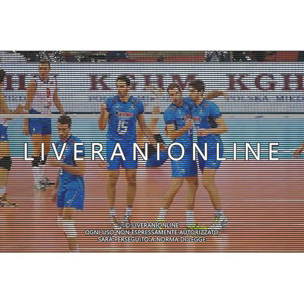 10.09.2014, Lodz , Siatkowka , Mistrzostwa Swiata 2014 , Serbia - Wlochy , FIVB Volleyball Men`s World Championship Poland 2014 , Serbia vs Italy , N Z Emanuele Birarelli (ITA) , Dragan Travica (ITA) , /w4/ radosc , FOT. Adam Jastrzebowski / newspix.pl --- Newspix.pl AG ALDO LIVERANI SAS ONLY ITALY *** Local Caption *** www.newspix.pl mail us: info@newspix.pl call us: 0048 022 23 22 222 --- Polish Picture Agency by Ringier Axel Springer Poland