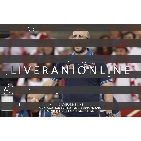 10.09.2014 LODZ , ATLAS ARENA , SIATKOWKA , SIATKA , MISTRZOSTWA SWIATA W SIATKOWCE MEZCZYZN 2014 , 2. FAZA TURNIEJU , GRUPA F ( VOLLEYBALL , FIVB MEN\'S VOLLEYBALL WORLD CHAMPIONSHIP 2014 , ROUND 2 , POLL F ) MECZ SERBIA - WLOCHY ( GAME SERBIA - ITALY ) NZ MAURO BERRUTO FOTO JAKUB PIASECKI / CYFRASPORT / NEWSPIX.PL --- Newspix.pl AG ALDO LIVERANI SAS ONLY ITALY *** Local Caption *** www.newspix.pl mail us: info@newspix.pl call us: 0048 022 23 22 222 --- Polish Picture Agency by Ringier Axel Springer Poland