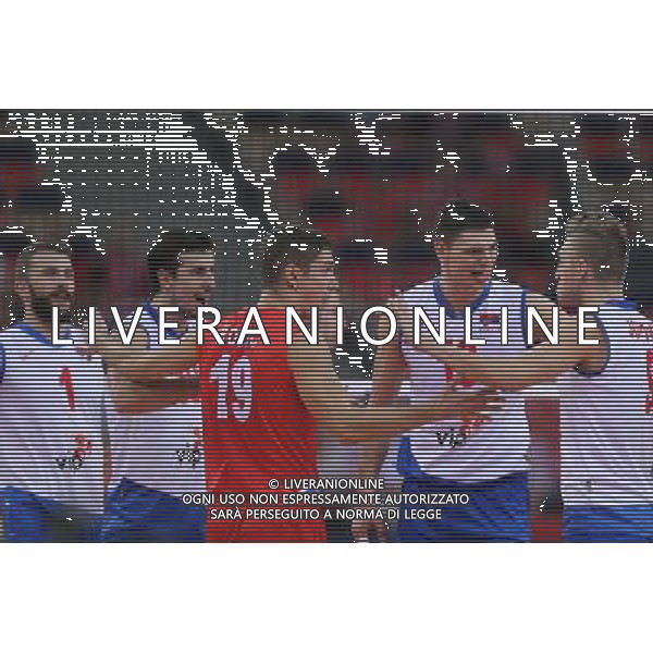 10.09.2014 LODZ , ATLAS ARENA , SIATKOWKA MEZCZYZN , MISTRZOSTWA SWIATA W SIATKOWCE MEZCZYZN 2014 , 2. FAZA TURNIEJU , GRUPA F (VOLLEYBALL , FIVB MEN\'S VOLLEYBALL WORLD CHAMPIONSHIP 2014 , ROUND 2 , POLL F ) MECZ SERBIA - WLOCHY ( GAME SERBIA - ITALY ) NZ SERBIA RADOSC, MARKO PODRASCANIN FOTO LUKASZ GROCHALA/CYFRASPORT / NEWSPIX.PL --- Newspix.pl AG ALDO LIVERANI SAS ONLY ITALY *** Local Caption *** www.newspix.pl mail us: info@newspix.pl call us: 0048 022 23 22 222 --- Polish Picture Agency by Ringier Axel Springer Poland