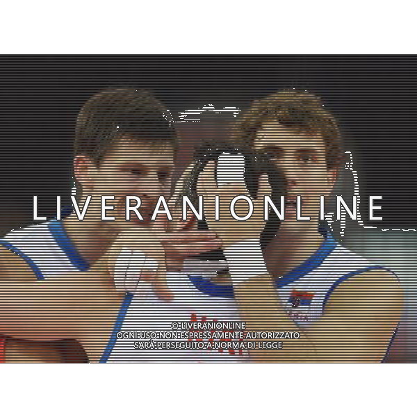 2014.09.10 LODZ FIVB VOLLEYBALL MEN\'S CHAMPIONSHIP POLAND 2014 SECOND ROUND POOL E SERBIA VS ITALY SRECKO LISINAC MILOS NIKIC ALEKSANDAR ATANASIJEVIC 2014.09.10 LODZ SIATKOWKA MEZCZYZN MISTRZOSTWA SWIATA POLSKA 2014 RUNDA DRUGA GRUPA E SERBIA - WLOCHY N/Z SRECKO LISINAC MILOS NIKIC ALEKSANDAR ATANASIJEVIC FOTO LUKASZ LASKOWSKI / PRESSFOCUS / NEWSPIX.PL --- Newspix.pl AG ALDO LIVERANI SAS ONLY ITALY *** Local Caption *** www.newspix.pl mail us: info@newspix.pl call us: 0048 022 23 22 222 --- Polish Picture Agency by Ringier Axel Springer Poland