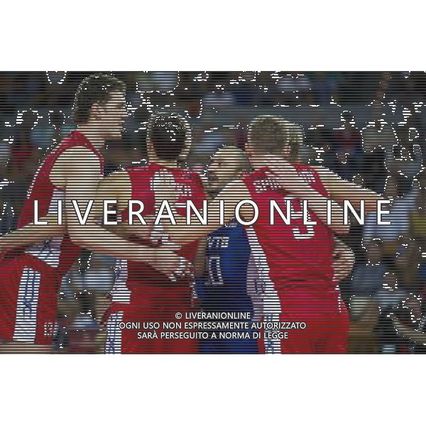 10.09.2014, Wroclaw, siatkowka, Mistrzostwa Swiata w siatkowce, Finland - Russia, FIVB Volleyball Men\'s World Championship, Finlandia - Rosja, Artem Ermakov (RUS), Dmitrij Muserski (RUS), Dmitriy Ilinykh Dmitrij Iljinych (RUS), Aleksey Spiridonov (RUS) , fot. Lukasz Skwiot / Foto Olimpik / NEWSPIX.PL --- Newspix.pl AG ALDO LIVERANI SAS ONLY ITALY *** Local Caption *** www.newspix.pl mail us: info@newspix.pl call us: 0048 022 23 22 222 --- Polish Picture Agency by Ringier Axel Springer Poland