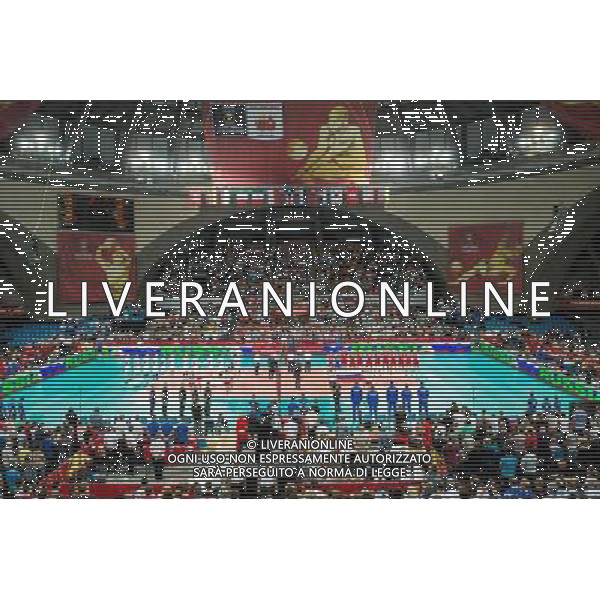 Polska Wroclaw 10 09 2014 Hala Stulecia ul. Wystawowa 1 Druga faza grupy F FIVB Mistrzostwa Swiata w pilce siatkowej mezczyzn Polska 2014 mecz pomiedzy Finlandia vs Rosja Na zdjeciu: prezentacja hymn Fot: Sebastian Borowski / Newspix.pl Poland Wroclaw 10.09.2014 Century Hall st. Wystawowa 1 Second phase of group F FIVB World Championships in mens volleyball Poland 2014 game between Finland vs Russia On the picture: presentation anthem Photo: Sebastian Borowski / Newspix.pl --- Newspix.pl AG ALDO LIVERANI SAS ONLY ITALY *** Local Caption *** www.newspix.pl mail us: info@newspix.pl call us: 0048 022 23 22 222 --- Polish Picture Agency by Ringier Axel Springer Poland