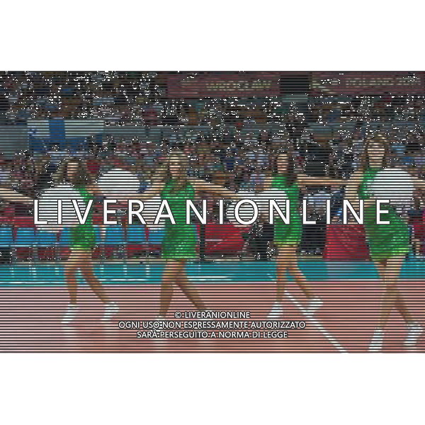 Polska Wroclaw 10 09 2014 Hala Stulecia ul. Wystawowa 1 Druga faza grupy F FIVB Mistrzostwa Swiata w pilce siatkowej mezczyzn Polska 2014 mecz pomiedzy Finlandia vs Rosja Na zdjeciu: Cheerleaderka, Cheerleaders Fot: Sebastian Borowski / Newspix.pl Poland Wroclaw 10.09.2014 Century Hall st. Wystawowa 1 Second phase of group F FIVB World Championships in mens volleyball Poland 2014 game between Finland vs Russia On the picture: Cheerleaderka, Cheerleaders Photo: Sebastian Borowski / Newspix.pl --- Newspix.pl AG ALDO LIVERANI SAS ONLY ITALY *** Local Caption *** www.newspix.pl mail us: info@newspix.pl call us: 0048 022 23 22 222 --- Polish Picture Agency by Ringier Axel Springer Poland