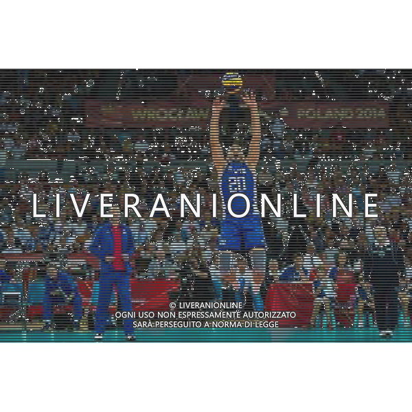 Polska Wroclaw 10 09 2014 Hala Stulecia ul. Wystawowa 1 Druga faza grupy F FIVB Mistrzostwa Swiata w pilce siatkowej mezczyzn Polska 2014 mecz pomiedzy Finlandia vs Rosja Na zdjeciu: Artem Ermakov russia #20 Fot: Sebastian Borowski / Newspix.pl Poland Wroclaw 10.09.2014 Century Hall st. Wystawowa 1 Second phase of group F FIVB World Championships in mens volleyball Poland 2014 game between Finland vs Russia On the picture: Artem Ermakov russia #20 Photo: Sebastian Borowski / Newspix.pl --- Newspix.pl AG ALDO LIVERANI SAS ONLY ITALY *** Local Caption *** www.newspix.pl mail us: info@newspix.pl call us: 0048 022 23 22 222 --- Polish Picture Agency by Ringier Axel Springer Poland