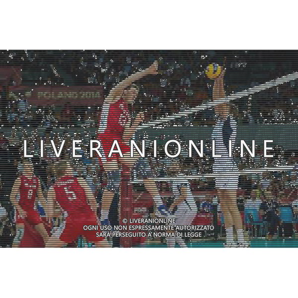 Polska Wroclaw 10 09 2014 Hala Stulecia ul. Wystawowa 1 Druga faza grupy F FIVB Mistrzostwa Swiata w pilce siatkowej mezczyzn Polska 2014 mecz pomiedzy Finlandia vs Rosja Na zdjeciu: Alexey Spiridonov russia #9 Sergey Grankin russia #5 Dmitriy Muserskiy russia #13 Konstantin Shumov finland #14 Fot: Sebastian Borowski / Newspix.pl Poland Wroclaw 10.09.2014 Century Hall st. Wystawowa 1 Second phase of group F FIVB World Championships in mens volleyball Poland 2014 game between Finland vs Russia On the picture: Alexey Spiridonov russia #9 Sergey Grankin russia #5 Dmitriy Muserskiy russia #13 Konstantin Shumov finland #14 Photo: Sebastian Borowski / Newspix.pl --- Newspix.pl AG ALDO LIVERANI SAS ONLY ITALY *** Local Caption *** www.newspix.pl mail us: info@newspix.pl call us: 0048 022 23 22 222 --- Polish Picture Agency by Ringier Axel Springer Poland