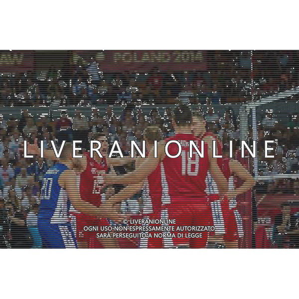 Polska Wroclaw 10 09 2014 Hala Stulecia ul. Wystawowa 1 Druga faza grupy F FIVB Mistrzostwa Swiata w pilce siatkowej mezczyzn Polska 2014 mecz pomiedzy Finlandia vs Rosja Na zdjeciu: Rosja radosc Dmitriy Ilinykh russia #15 Fot: Sebastian Borowski / Newspix.pl Poland Wroclaw 10.09.2014 Century Hall st. Wystawowa 1 Second phase of group F FIVB World Championships in mens volleyball Poland 2014 game between Finland vs Russia On the picture: Russia gladness Dmitriy Ilinykh russia #15 Photo: Sebastian Borowski / Newspix.pl --- Newspix.pl AG ALDO LIVERANI SAS ONLY ITALY *** Local Caption *** www.newspix.pl mail us: info@newspix.pl call us: 0048 022 23 22 222 --- Polish Picture Agency by Ringier Axel Springer Poland