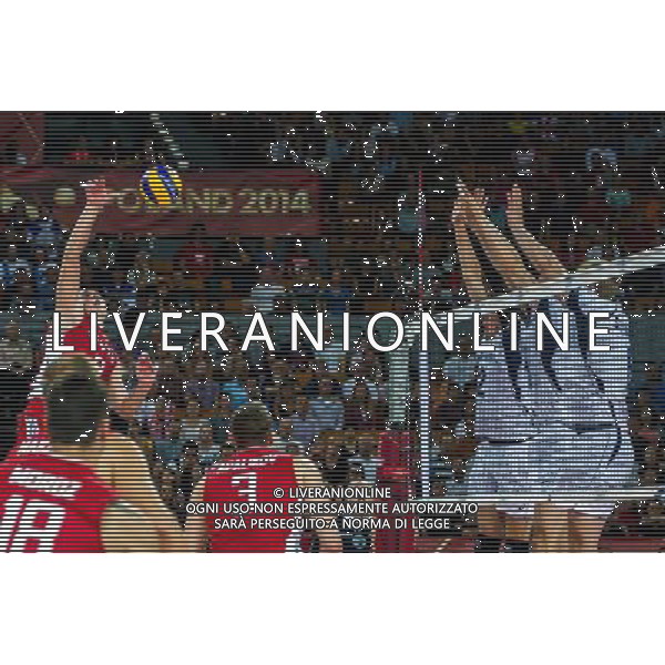 Polska Wroclaw 10 09 2014 Hala Stulecia ul. Wystawowa 1 Druga faza grupy F FIVB Mistrzostwa Swiata w pilce siatkowej mezczyzn Polska 2014 mecz pomiedzy Finlandia vs Rosja Na zdjeciu: Alexey Spiridonov russia #9 Fot: Sebastian Borowski / Newspix.pl Poland Wroclaw 10.09.2014 Century Hall st. Wystawowa 1 Second phase of group F FIVB World Championships in mens volleyball Poland 2014 game between Finland vs Russia On the picture: Alexey Spiridonov russia #9 Photo: Sebastian Borowski / Newspix.pl --- Newspix.pl AG ALDO LIVERANI SAS ONLY ITALY *** Local Caption *** www.newspix.pl mail us: info@newspix.pl call us: 0048 022 23 22 222 --- Polish Picture Agency by Ringier Axel Springer Poland