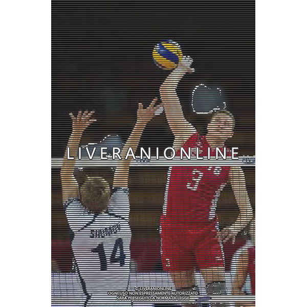 Polska Wroclaw 10 09 2014 Hala Stulecia ul. Wystawowa 1 Druga faza grupy F FIVB Mistrzostwa Swiata w pilce siatkowej mezczyzn Polska 2014 mecz pomiedzy Finlandia vs Rosja Na zdjeciu: Konstantin Shumov finland #14 Nikolay Apalikov russia #3 Fot: Sebastian Borowski / Newspix.pl Poland Wroclaw 10.09.2014 Century Hall st. Wystawowa 1 Second phase of group F FIVB World Championships in mens volleyball Poland 2014 game between Finland vs Russia On the picture: Konstantin Shumov finland #14 Nikolay Apalikov russia #3 Photo: Sebastian Borowski / Newspix.pl --- Newspix.pl AG ALDO LIVERANI SAS ONLY ITALY *** Local Caption *** www.newspix.pl mail us: info@newspix.pl call us: 0048 022 23 22 222 --- Polish Picture Agency by Ringier Axel Springer Poland