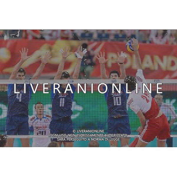 11.09.2014 - Lodz , Atlas Arena , siatkowka , Mistrzostwa Swiata 2014 , grupa E Polska (biale) - Wlochy (granatowe) , FIVB Men\'s World Championship , pool A Poland (white) - Italy (navy) N/Z Luca Vettori , Simone Buti , Filippo Lanza , Mateusz Mika Fot. Mariusz Palczynski / MPAimages.com / NEWSPIX.PL --- Newspix.pl AG ALDO LIVERANI SAS ONLY ITALY *** Local Caption *** www.newspix.pl mail us: info@newspix.pl call us: 0048 022 23 22 222 --- Polish Picture Agency by Ringier Axel Springer Poland
