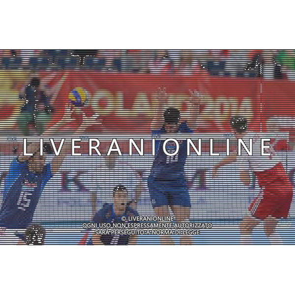 11.09.2014 - Lodz , Atlas Arena , siatkowka , Mistrzostwa Swiata 2014 , grupa E Polska (biale) - Wlochy (granatowe) , FIVB Men\'s World Championship , pool A Poland (white) - Italy (navy) N/Z Emanuele Birarelli , Filippo Lanza , Mariusz Wlazly Fot. Mariusz Palczynski / MPAimages.com / NEWSPIX.PL --- Newspix.pl AG ALDO LIVERANI SAS ONLY ITALY *** Local Caption *** www.newspix.pl mail us: info@newspix.pl call us: 0048 022 23 22 222 --- Polish Picture Agency by Ringier Axel Springer Poland