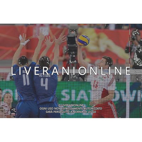11.09.2014 - Lodz , Atlas Arena , siatkowka , Mistrzostwa Swiata 2014 , grupa E Polska (biale) - Wlochy (granatowe) , FIVB Men\'s World Championship , pool A Poland (white) - Italy (navy) N/Z Simone Buti , Luca Vettori , Michal Kubiak Fot. Mariusz Palczynski / MPAimages.com / NEWSPIX.PL --- Newspix.pl AG ALDO LIVERANI SAS ONLY ITALY *** Local Caption *** www.newspix.pl mail us: info@newspix.pl call us: 0048 022 23 22 222 --- Polish Picture Agency by Ringier Axel Springer Poland
