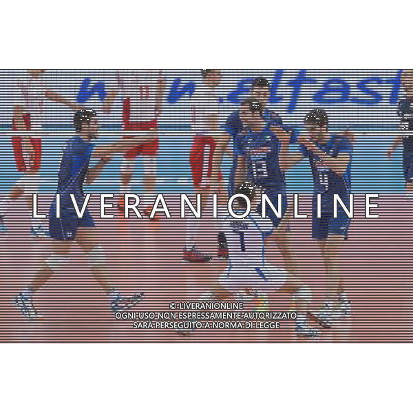 11.09.2014 - Lodz , Atlas Arena , siatkowka , Mistrzostwa Swiata 2014 , grupa E Polska (biale) - Wlochy (granatowe) , FIVB Men\'s World Championship , pool A Poland (white) - Italy (navy) N/Z Reprezentacja Wloch Fot. Mariusz Palczynski / MPAimages.com / NEWSPIX.PL --- Newspix.pl AG ALDO LIVERANI SAS ONLY ITALY *** Local Caption *** www.newspix.pl mail us: info@newspix.pl call us: 0048 022 23 22 222 --- Polish Picture Agency by Ringier Axel Springer Poland