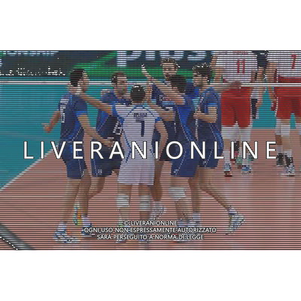 11.09.2014 - Lodz , Atlas Arena , siatkowka , Mistrzostwa Swiata 2014 , grupa E Polska (biale) - Wlochy (granatowe) , FIVB Men\'s World Championship , pool A Poland (white) - Italy (navy) N/Z Reprezentacja Wloch Fot. Mariusz Palczynski / MPAimages.com / NEWSPIX.PL --- Newspix.pl AG ALDO LIVERANI SAS ONLY ITALY *** Local Caption *** www.newspix.pl mail us: info@newspix.pl call us: 0048 022 23 22 222 --- Polish Picture Agency by Ringier Axel Springer Poland
