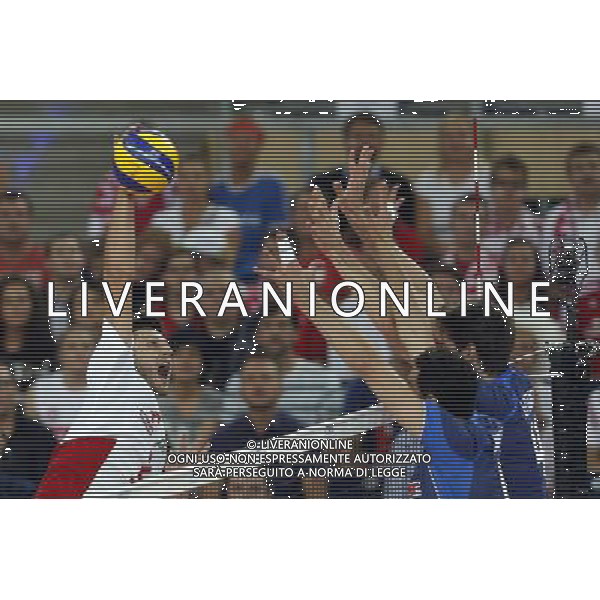 11.09.2014 LODZ , ATLAS ARENA , SIATKOWKA , SIATKA , MISTRZOSTWA SWIATA W SIATKOWCE MEZCZYZN 2014 , 2. FAZA TURNIEJU , GRUPA F ( VOLLEYBALL , FIVB MEN\'S VOLLEYBALL WORLD CHAMPIONSHIP 2014 , ROUND 2 , POLL F ) MECZ POLSKA - WLOCHY ( GAME POLAND - ITALY ) NZ (L) MICHAL WINIARSKI FOTO JAKUB PIASECKI / CYFRASPORT / NEWSPIX.PL --- Newspix.pl AG ALDO LIVERANI SAS ONLY ITALY *** Local Caption *** www.newspix.pl mail us: info@newspix.pl call us: 0048 022 23 22 222 --- Polish Picture Agency by Ringier Axel Springer Poland
