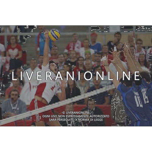 11.09.2014 LODZ , ATLAS ARENA , SIATKOWKA , SIATKA , MISTRZOSTWA SWIATA W SIATKOWCE MEZCZYZN 2014 , 2. FAZA TURNIEJU , GRUPA F ( VOLLEYBALL , FIVB MEN\'S VOLLEYBALL WORLD CHAMPIONSHIP 2014 , ROUND 2 , POLL F ) MECZ POLSKA - WLOCHY ( GAME POLAND - ITALY ) NZ (L) MICHAL WINIARSKI FOTO JAKUB PIASECKI / CYFRASPORT / NEWSPIX.PL --- Newspix.pl AG ALDO LIVERANI SAS ONLY ITALY *** Local Caption *** www.newspix.pl mail us: info@newspix.pl call us: 0048 022 23 22 222 --- Polish Picture Agency by Ringier Axel Springer Poland