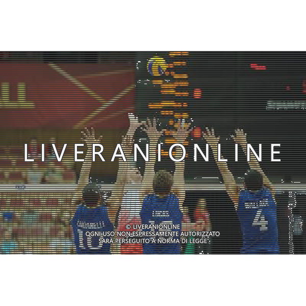13.09.2014 - Katowice , Spodek , siatkowka , Mistrzostwa Swiata 2014 , grupa F Brazylia (niebieskie) - Kanada (biale) , FIVB Men\'s World Championship , pool F Brazil (blue) - Canada (white) N/Z Ricardo Lucarelli Santos , Gavin Schmitt , Lucas Saatkamp , Wallace De Souza Fot. Karol Bartnik / MPAimages.com / NEWSPIX.PL --- Newspix.pl AG ALDO LIVERANI SAS ONLY ITALY *** Local Caption *** www.newspix.pl mail us: info@newspix.pl call us: 0048 022 23 22 222 --- Polish Picture Agency by Ringier Axel Springer Poland