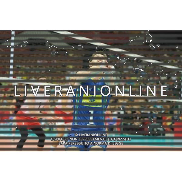 13.09.2014 - Katowice , Spodek , siatkowka , Mistrzostwa Swiata 2014 , grupa F Brazylia (niebieskie) - Kanada (biale) , FIVB Men\'s World Championship , pool F Brazil (blue) - Canada (white) N/Z Bruno Mossa Rezende Fot. Karol Bartnik / MPAimages.com / NEWSPIX.PL --- Newspix.pl AG ALDO LIVERANI SAS ONLY ITALY *** Local Caption *** www.newspix.pl mail us: info@newspix.pl call us: 0048 022 23 22 222 --- Polish Picture Agency by Ringier Axel Springer Poland