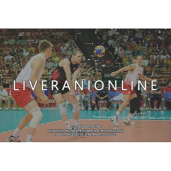 13.09.2014 - Katowice , Spodek , siatkowka , Mistrzostwa Swiata 2014 , grupa F Brazylia (niebieskie) - Kanada (biale) , FIVB Men\'s World Championship , pool F Brazil (blue) - Canada (white) N/Z Daniel Lewis , Frederic Winters Fot. Karol Bartnik / MPAimages.com / NEWSPIX.PL --- Newspix.pl AG ALDO LIVERANI SAS ONLY ITALY *** Local Caption *** www.newspix.pl mail us: info@newspix.pl call us: 0048 022 23 22 222 --- Polish Picture Agency by Ringier Axel Springer Poland