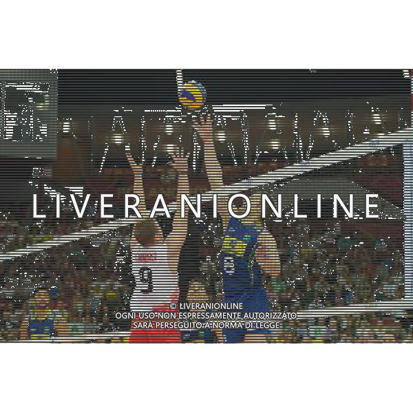 13.09.2014 - Katowice , Spodek , siatkowka , Mistrzostwa Swiata 2014 , grupa F Brazylia (niebieskie) - Kanada (biale) , FIVB Men\'s World Championship , pool F Brazil (blue) - Canada (white) N/Z Dustin Schneider , Murilo Endres Fot. Karol Bartnik / MPAimages.com / NEWSPIX.PL --- Newspix.pl AG ALDO LIVERANI SAS ONLY ITALY *** Local Caption *** www.newspix.pl mail us: info@newspix.pl call us: 0048 022 23 22 222 --- Polish Picture Agency by Ringier Axel Springer Poland