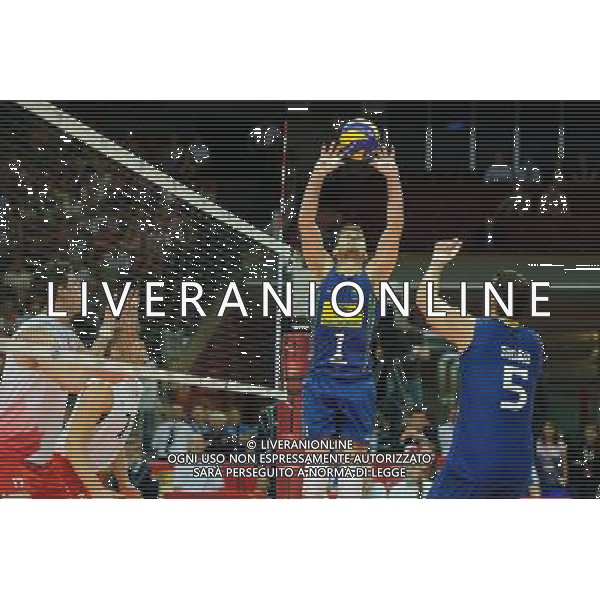 13.09.2014 - Katowice , Spodek , siatkowka , Mistrzostwa Swiata 2014 , grupa F Brazylia (niebieskie) - Kanada (biale) , FIVB Men\'s World Championship , pool F Brazil (blue) - Canada (white) N/Z Graham Vigrass , John Gordon Perrin , Bruno Mossa Rezende , Sidnei Dos Santoz Jr Sidao Fot. Karol Bartnik / MPAimages.com / NEWSPIX.PL --- Newspix.pl AG ALDO LIVERANI SAS ONLY ITALY *** Local Caption *** www.newspix.pl mail us: info@newspix.pl call us: 0048 022 23 22 222 --- Polish Picture Agency by Ringier Axel Springer Poland