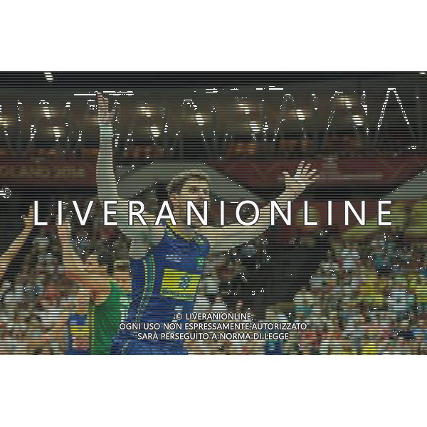 13.09.2014 - Katowice , Spodek , siatkowka , Mistrzostwa Swiata 2014 , grupa F Brazylia (niebieskie) - Kanada (biale) , FIVB Men\'s World Championship , pool F Brazil (blue) - Canada (white) N/Z Bruno Mossa Rezende Fot. Karol Bartnik / MPAimages.com / NEWSPIX.PL --- Newspix.pl AG ALDO LIVERANI SAS ONLY ITALY *** Local Caption *** www.newspix.pl mail us: info@newspix.pl call us: 0048 022 23 22 222 --- Polish Picture Agency by Ringier Axel Springer Poland