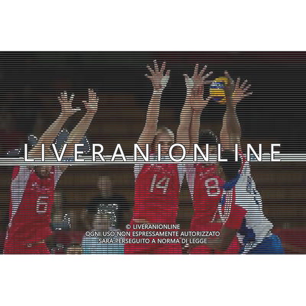 Polska Wroclaw 13 09 2014 Hala Stulecia ul. Wystawowa 1 Druga faza grupy F FIVB Mistrzostwa Swiata w pilce siatkowej mezczyzn Polska 2014 mecz pomiedzy Kuba vs Bulgaria Na zdjeciu: Danail Milushev bulgaria #6 Teodor Todorov bulgaria #14 Todor Skrimov bulgaria #8 Livan Osoria Rodriguez cuba #9 Fot: Sebastian Borowski / Newspix.pl Poland Wroclaw 13.09.2014 Century Hall st. Wystawowa 1 Second phase of group F FIVB World Championships in mens volleyball Poland 2014 game between Cuba vs Bulgaria On the picture: Danail Milushev bulgaria #6 Teodor Todorov bulgaria #14 Todor Skrimov bulgaria #8 Livan Osoria Rodriguez cuba #9 Photo: Sebastian Borowski / Newspix.pl --- Newspix.pl AG ALDO LIVERANI SAS ONLY ITALY *** Local Caption *** www.newspix.pl mail us: info@newspix.pl call us: 0048 022 23 22 222 --- Polish Picture Agency by Ringier Axel Springer Poland