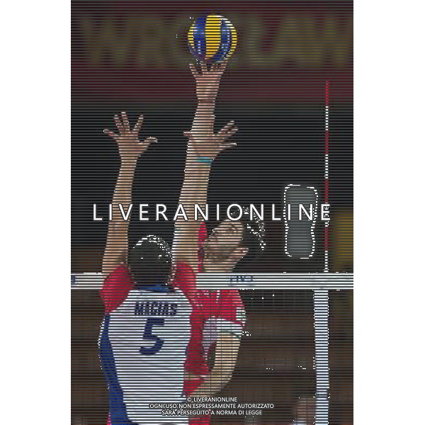 Polska Wroclaw 13 09 2014 Hala Stulecia ul. Wystawowa 1 Druga faza grupy F FIVB Mistrzostwa Swiata w pilce siatkowej mezczyzn Polska 2014 mecz pomiedzy Kuba vs Bulgaria Na zdjeciu: Leandro Macias Infante cuba #5 Todor Skrimov bulgaria #8 Fot: Sebastian Borowski / Newspix.pl Poland Wroclaw 13.09.2014 Century Hall st. Wystawowa 1 Second phase of group F FIVB World Championships in mens volleyball Poland 2014 game between Cuba vs Bulgaria On the picture: Leandro Macias Infante cuba #5 Todor Skrimov bulgaria #8 Photo: Sebastian Borowski / Newspix.pl --- Newspix.pl AG ALDO LIVERANI SAS ONLY ITALY *** Local Caption *** www.newspix.pl mail us: info@newspix.pl call us: 0048 022 23 22 222 --- Polish Picture Agency by Ringier Axel Springer Poland
