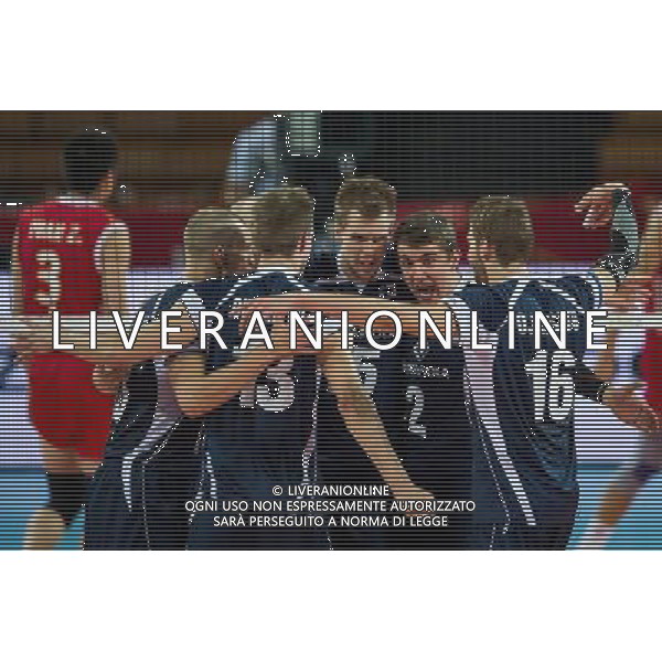 Polska Wroclaw 13 09 2014 Hala Stulecia ul. Wystawowa 1 Druga faza grupy F FIVB Mistrzostwa Swiata w pilce siatkowej mezczyzn Polska 2014 mecz pomiedzy Finlandia vs Chiny Na zdjeciu: Finlandia radosc Fot: Sebastian Borowski / Newspix.pl Poland Wroclaw 13.09.2014 Century Hall st. Wystawowa 1 Second phase of group F FIVB World Championships in mens volleyball Poland 2014 game between Finland vs China On the picture: Finland gladness Photo: Sebastian Borowski / Newspix.pl --- Newspix.pl AG ALDO LIVERANI SAS ONLY ITALY *** Local Caption *** www.newspix.pl mail us: info@newspix.pl call us: 0048 022 23 22 222 --- Polish Picture Agency by Ringier Axel Springer Poland