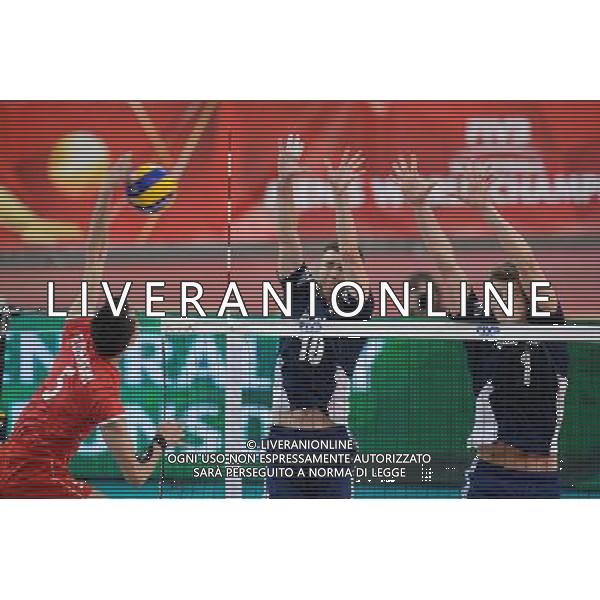 13.09.2014 - Lodz , Atlas Arena , siatkowka , Mistrzostwa Swiata 2014 , grupa E Polska (granatowe) - Iran (czerwone) , FIVB Men\'s World Championship , pool E Poland (navy) - Iran (red) N/Z Farhad Ghaemi , Mariusz Wlazly , Piotr Nowakowski Fot. Mariusz Palczynski / MPAimages.com / NEWSPIX.PL --- Newspix.pl AG ALDO LIVERANI SAS ONLY ITALY *** Local Caption *** www.newspix.pl mail us: info@newspix.pl call us: 0048 022 23 22 222 --- Polish Picture Agency by Ringier Axel Springer Poland