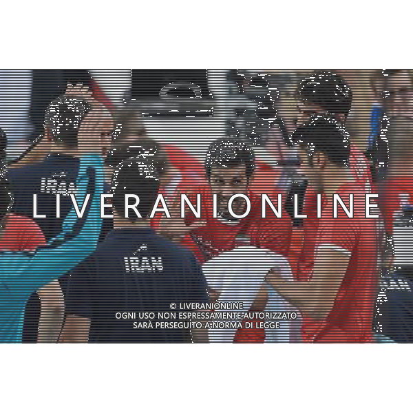 13.09.2014 - Lodz , Atlas Arena , siatkowka , Mistrzostwa Swiata 2014 , grupa E Polska (granatowe) - Iran (czerwone) , FIVB Men\'s World Championship , pool E Poland (navy) - Iran (red) N/Z Reprezentacja Iranu Fot. Mariusz Palczynski / MPAimages.com / NEWSPIX.PL --- Newspix.pl AG ALDO LIVERANI SAS ONLY ITALY *** Local Caption *** www.newspix.pl mail us: info@newspix.pl call us: 0048 022 23 22 222 --- Polish Picture Agency by Ringier Axel Springer Poland