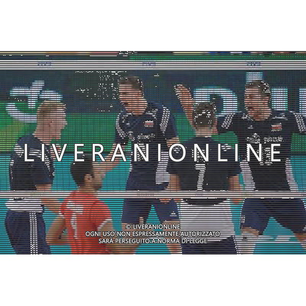 13.09.2014 - Lodz , Atlas Arena , siatkowka , Mistrzostwa Swiata 2014 , grupa E Polska (granatowe) - Iran (czerwone) , FIVB Men\'s World Championship , pool E Poland (navy) - Iran (red) N/Z Pawel Zagumny , Mariusz wlazly , Karol Klos , Michal Kubiak Fot. Mariusz Palczynski / MPAimages.com / NEWSPIX.PL --- Newspix.pl AG ALDO LIVERANI SAS ONLY ITALY *** Local Caption *** www.newspix.pl mail us: info@newspix.pl call us: 0048 022 23 22 222 --- Polish Picture Agency by Ringier Axel Springer Poland